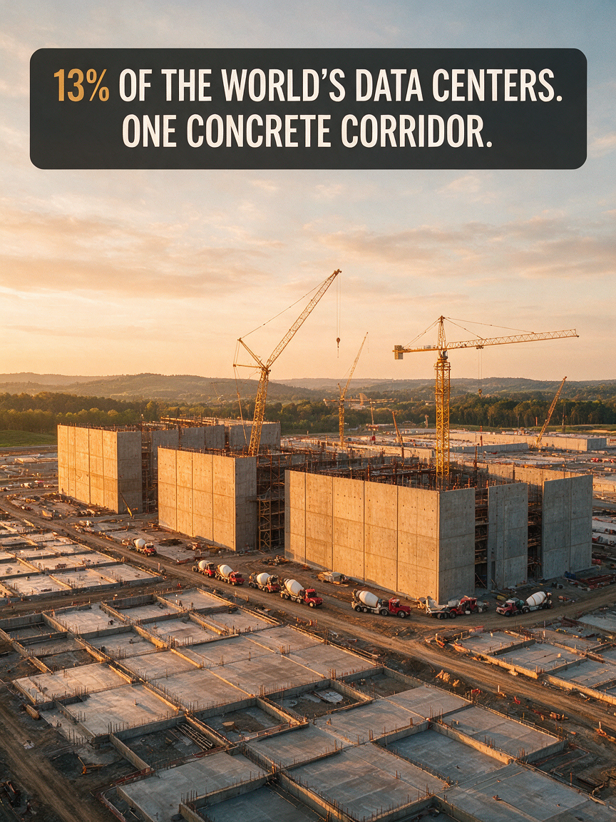 13% of the world's data centers — one concrete corridor